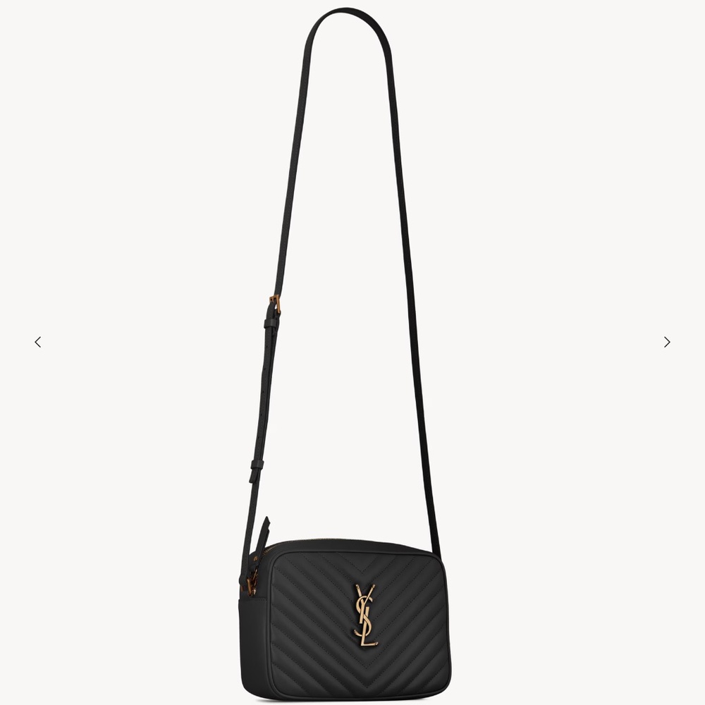 YSL Calfskin Monogram Lou Camera Bag Black